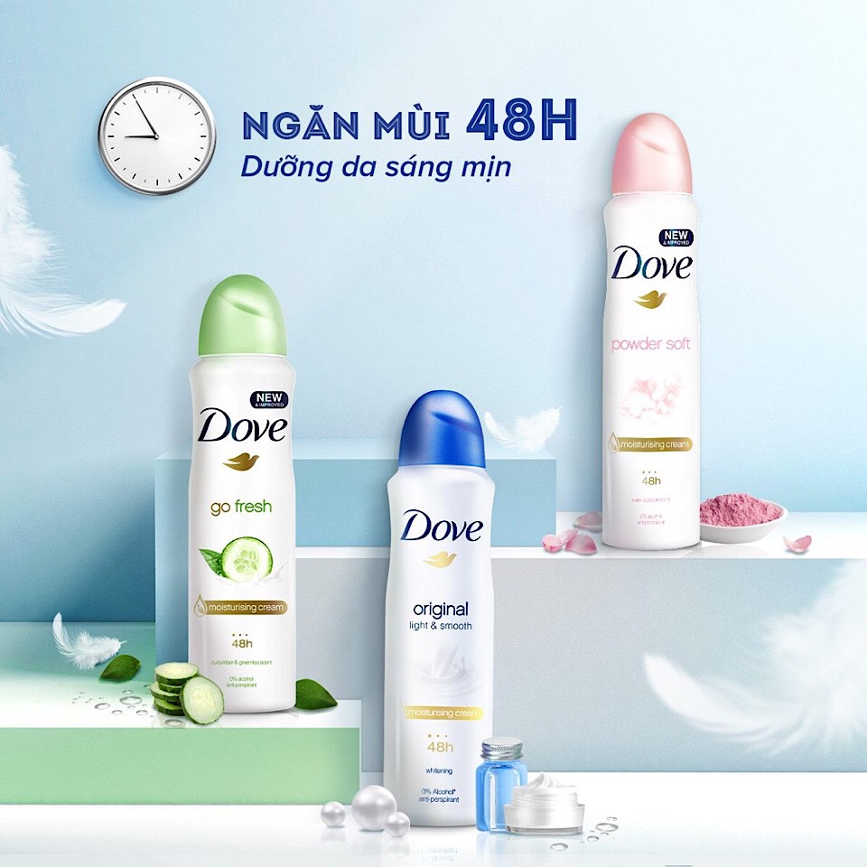 Xịt Khử Mùi Dưỡng Da Dove Powder Soft Original